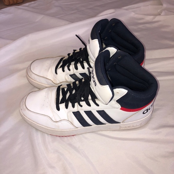 Adidas White and Black High top sneakers men’s size 10 - Picture 1 of 10